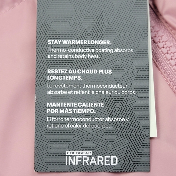 Under Armour Jacket Pink 700 Down Cold Gear Infrared 1378858 Women’s Size L New - Picture 13 of 14